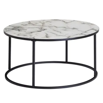 Couchtisch Rund 80x40x80 cm Marmor Optik
