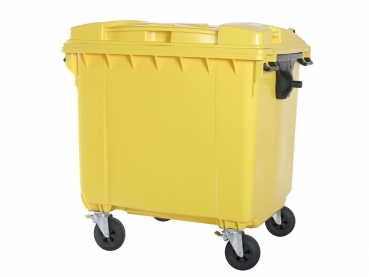 Großmüllbehälter 1100 L - Rollbarer Müllbehälter gelb