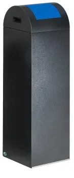 Design Mülltrennsystem Farbe antik-silber, Einwurfklappe blau