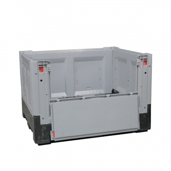 Faltbare Palettenbox - Palettenbehälter 1200 x 1000 mm (Ladeklappe geöffnet)