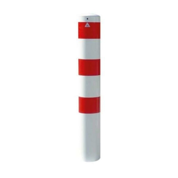 Rammschutzpoller Ø 193 mm 1,5 m herausnehmbar, verzinkt u. weiß/rot beschichtet.