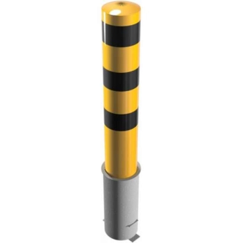 Leitpoller Ø 193 mm 1,5 m herausnehmbar, verzinkt u. gelb/schwarz beschichtet.
