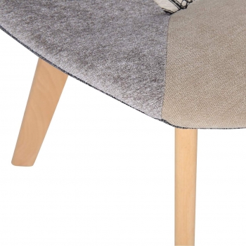 Polsterstühle - Nino Esstischstühle mit Leinenbezug grau-khaki (Sitz)