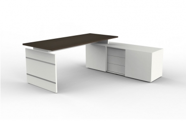 Schreibtisch mit Sideboardschrank (Platte wählbar)