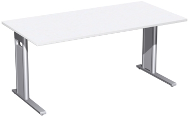 Schreibtisch weiß 1600 mm (L) mit C-Fuß - FX Büromöbel