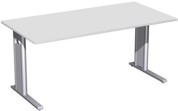 Schreibtisch lichtgrau 1600 mm (L) mit C-Fuß - FX Büromöbel