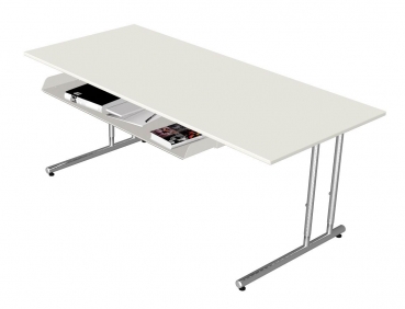 Schreibtisch 120 x 80 cm Trend 2000 höhenverstellbar mit Ablagefach