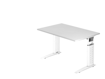 Höhenverstellbarer Schreibtisch 120 x 80 cm Typ U120 , weiß/weiß