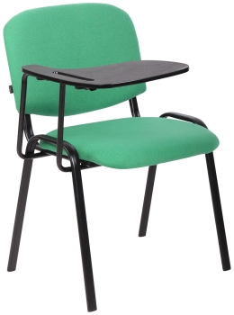 Seminarstühle mit Klapptisch in grünem Stoff
