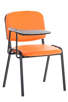 K2 Besucherstühle in orangefarbenen Bezugsstoff, mit Schreibablage