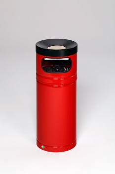 Standascher für Sandbefüllung mit Abfallbehälter rot für Kunststoffbeutel