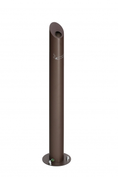 Design Standascher Edelstahl mit Struktur-Pulver­beschichtung deep-brown bzw. braun