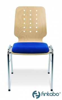 Holzschalenstühle - Besucherstühle mit Sitzpolster und Designausfräsung