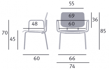 Stuhl für Schwergewichtige (Abmessungen)