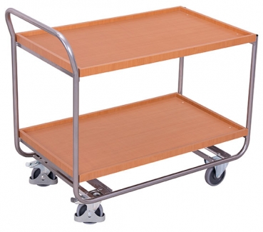 Aluminium Tischwagen mit Holzplattform