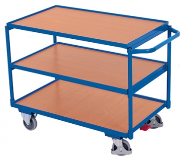 Tischwagen mit drei Etagen auch mit Luftreifen lieferbar