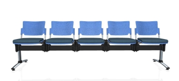 Traversenbank blau mit Sitzpolster