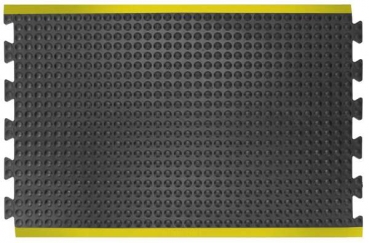Verbindbare Noppen-Industriematten 0,6 m x 0,9 m schwarz/gelb (Mittelstück)