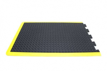 Verbindbare Noppen-Industriematten 0,6 m x 0,9 m schwarz/gelb (Endstück)