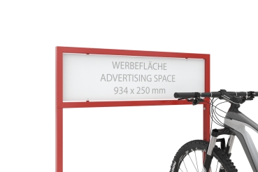 Werbefahrradständer Typ FS600, Werbefläche: 250 x 934 mm (H x B)