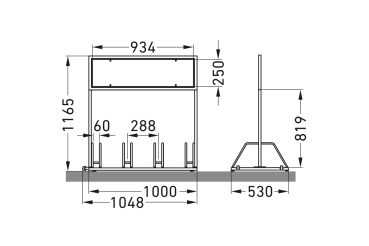 Skizze 1: Werbefahrradständer Typ FS600
