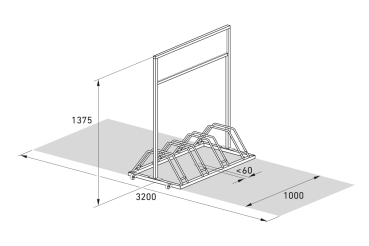 Skizze 2: Werbefahrradständer Typ FS600
