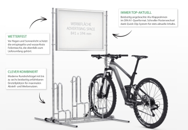 Fahrradparksystem mit Werbeflächen