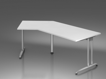 Winkelschreibtisch mit weißer Tischplattendekor