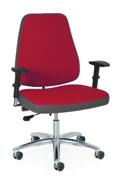 Zweifarbiger Bürostuhl mit Armlehnen u. Rollen bis 220 kg belastbar Typ BS04