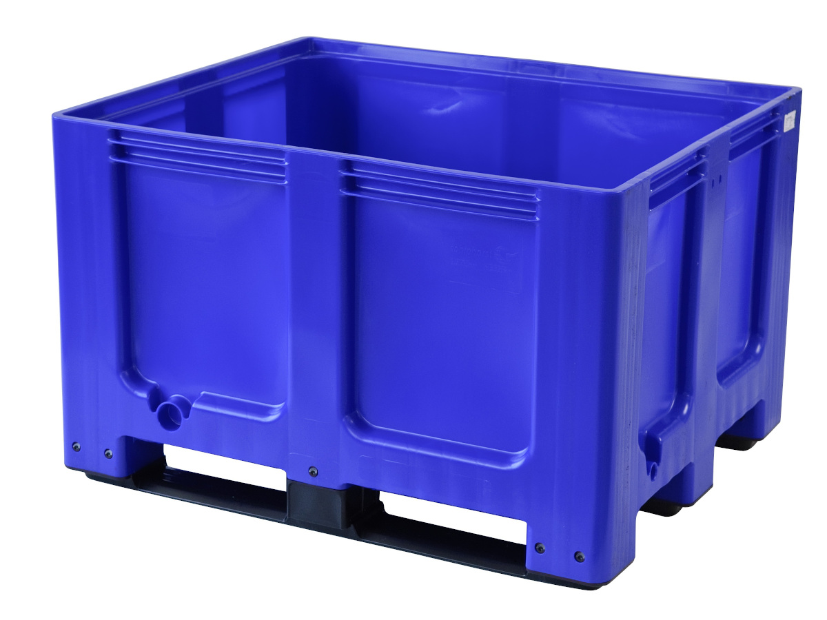 Palettenbox Großbehälter 1200x1000x790mm Palettenbehälter 3 Kufen in blau 