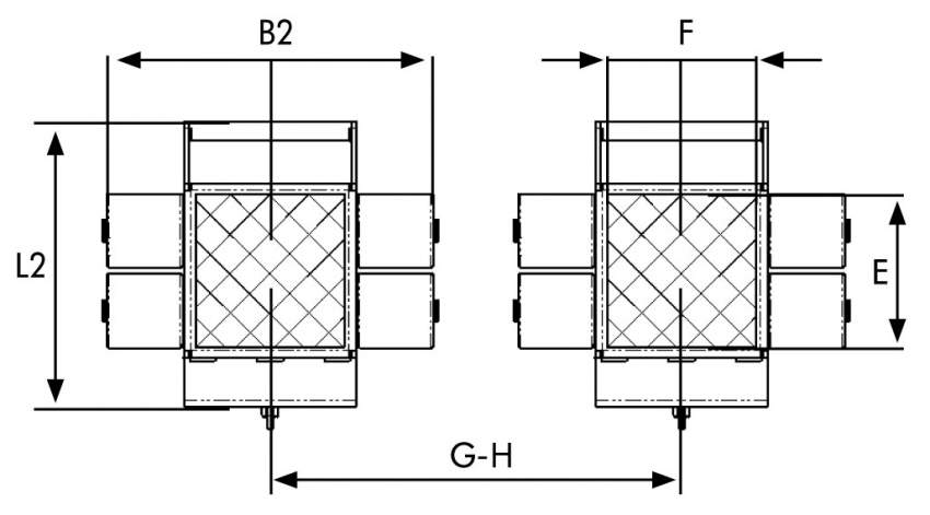 JFB 3 K - Fahrwerk  Traglast: 2 x 1,5 t Einbauhöhe: 110 mm