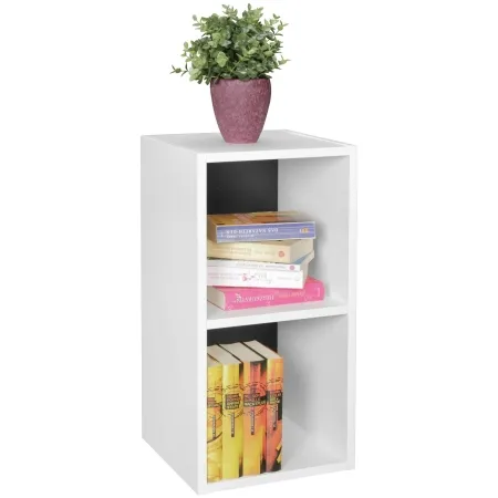 Standregal Weiß Schwarz 30x60x30 cm 2 Fächer Modern Klein Standregal Weiß Schwarz 30x60x30 cm 2 Fächer Modern Klein