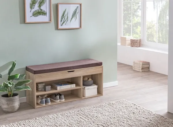 Schuhbank mit Sitzfläche und Stauraum Schuhbank mit Sitzfläche und Stauraum