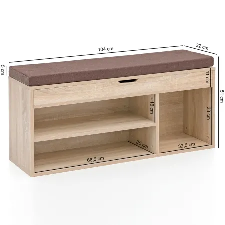 Breite: 104 cm - Höhe: 51 cm - Tiefe: 32 cm - Maße pro Fach links (BxHxT): 66,5 x 16 x 30 cm - Fach rechts (BxHxT): 32,5 x 33 x 30 cm// weitere Maße siehe Bechreibung Breite: 104 cm - Höhe: 51 cm - Tiefe: 32 cm - Maße pro Fach links (BxHxT): 66,5 x 16 x 30 cm - Fach rechts (BxHxT): 32,5 x 33 x 30 cm// weitere Maße siehe Bechreibung