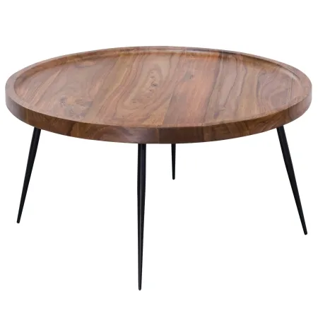 Couchtisch Sheesham Ø75x39 cm rund Retro WL5.678