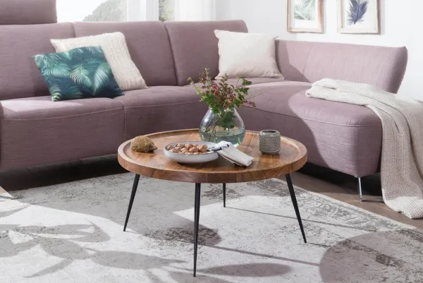 Großer Design-Sofatisch aus Massivholz