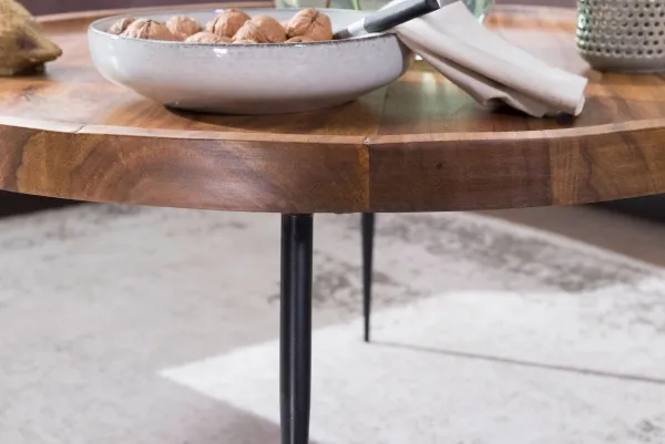 Couchtisch Sheesham Retro rund Design versandkostenfrei in DE