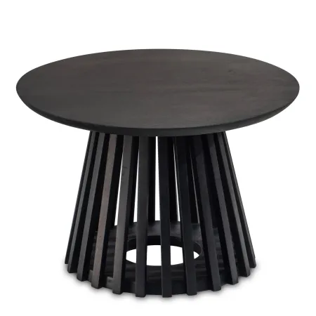 Runder Couchtisch Mango Massivholz Ø60 cm Schwarz