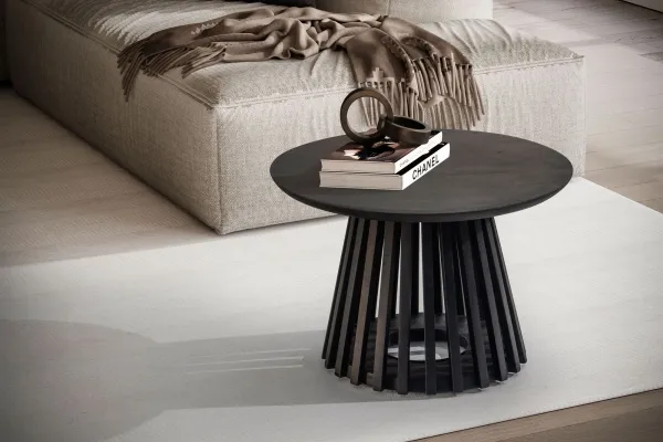 Runder Couchtisch Ø60 Mango Schwarz
