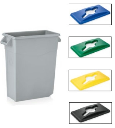 Abfallbehälter, Mülleimer, Blanc, ca. 45-Liter hängend, Wandmontage oder  stehend, mit abnehmbarem Deckel