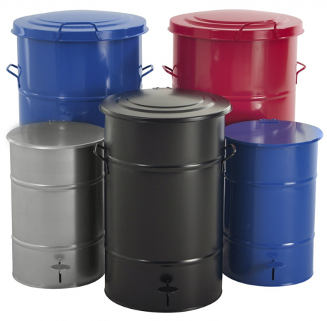 Abfalleimer bzw. Müllbehälter aus Metall in versch. Farben