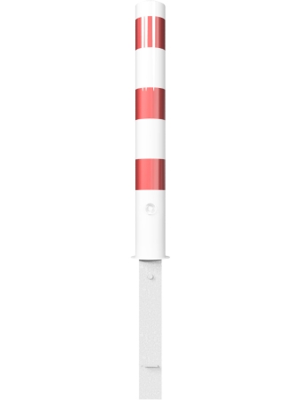 Absperrpfosten Ø 108 mm, herausnehmbar, Typ PP23, weiß/rot