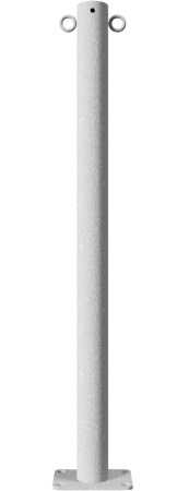 Verzinkter Absperrpfosten Ø 60 mm zum Aufdübeln, Typ PP9 mit zwei Ösen