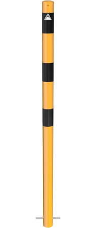 Absperrpfosten Ø 60 mm zum Einbetonieren, Typ PP8, gelb/schwarz, ohne Ösen