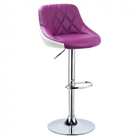 Barhocker - Medina Design Barstühle mit Kunstlederbezug violett (+weiß)