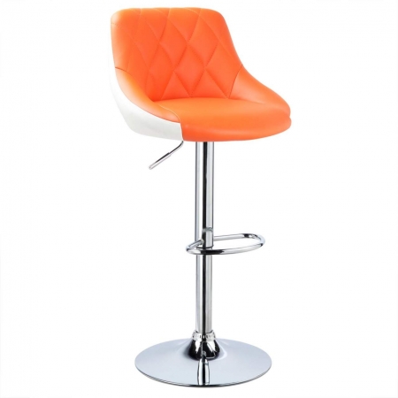 Barhocker - Medina Design Barstühle mit Kunstlederbezug orange (+weiß)