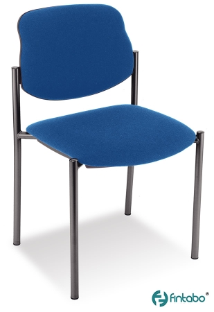 Besucherstühle bzw. Konferenzstühle mit Stoffbezug blau (Modell Aron schwarz)
