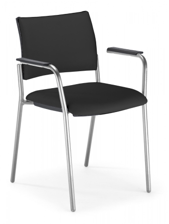 Besucherstühle mit Armlehnen Stoff schwarz Modell Intouch