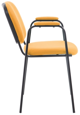 Belastbare (120 kg) Besucherstühle mit Armlehnen in erfrischendem Orangeton
