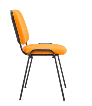 Besucherstühle (stapelbar) in orangefarbenen Bezugsstoff